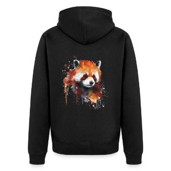 Cute red panda colorful for red panda lovers - Unisex Premium Organic Zip Hoodie - black - Back - Nico (187cm)