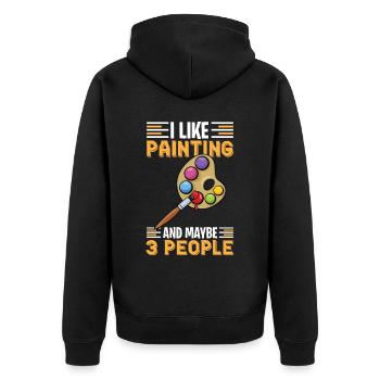 Maler und Lackierer, der Beste und Nervigste Beruf - Unisex Premium Bio Zip Hoodie - Schwarz - Hinten - Nico (187cm)