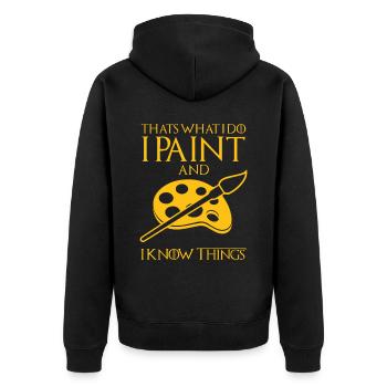 Maler und Lackierer, der Beste und Nervigste Beruf - Unisex Premium Bio Zip Hoodie - Schwarz - Hinten - Nico (187cm)
