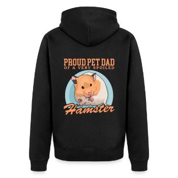 Hamster Papa Cadeau de hamster nain d’or - Veste à capuche bio Premium Unisexe - noir - Dos - Nico (187cm)