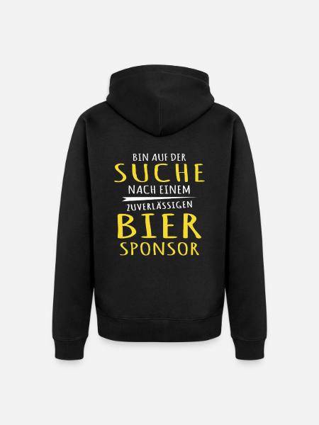 Bier Sprüche Trinksprüche Bierliebhaber - Unisex Premium Bio Zip Hoodie - Schwarz