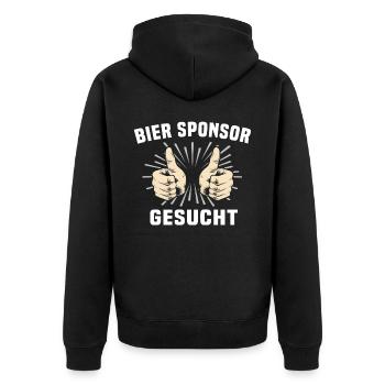 Bier Sprüche Trinksprüche Bierliebhaber - Unisex Premium Bio Zip Hoodie - Schwarz - Hinten - Nico (187cm)