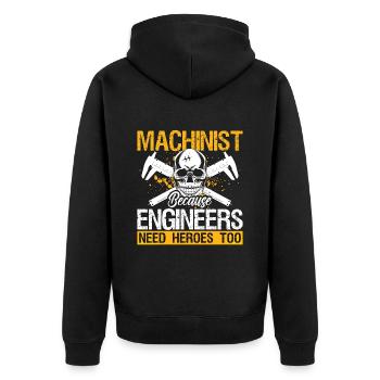 Machiniste parce que les ingénieurs ont besoin d’un tourneur - Veste à capuche bio Premium Unisexe - noir - Dos - Nico (187cm)
