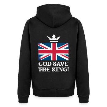 God Save the King Charles III Coronation 2023 (Garantie du prix le plus bas) - Veste à capuche bio Premium Unisexe - noir - Dos - Nico (187cm)