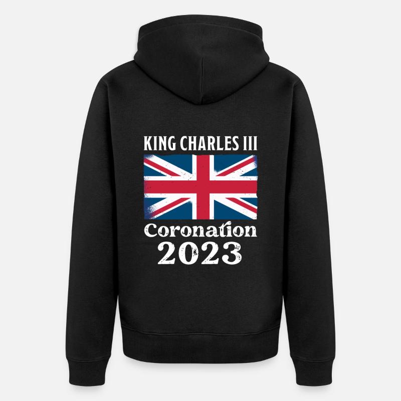 Couronnement 2023 King Charles III - Veste à capuche bio Premium Unisexe - noir