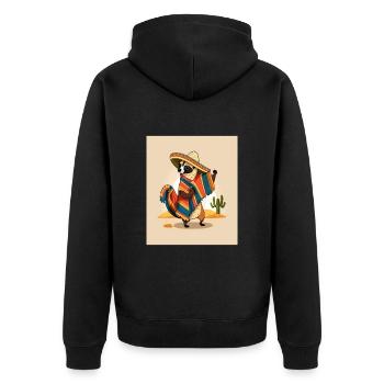 Coati Wearing Sombrero Kawaii Dabbing Coati - Unisex Premium Organic Zip Hoodie - black - Back - Nico (187cm)