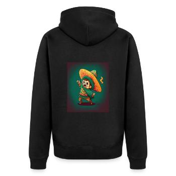 Cinco De Mayo Costume Sugar Skull Mexican Boy - Unisex Premium Bio Zip Hoodie - Schwarz - Hinten - Nico (187cm)
