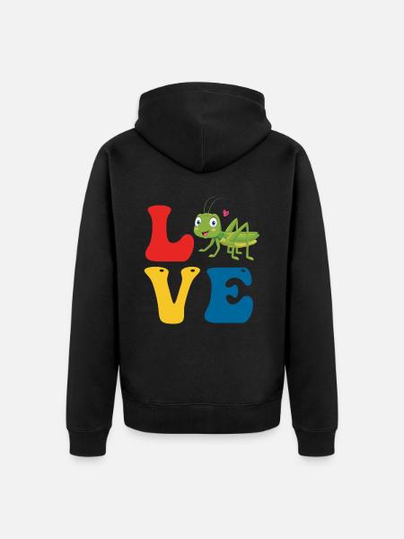 Grashüpfer - Unisex Premium Bio Zip Hoodie - Schwarz