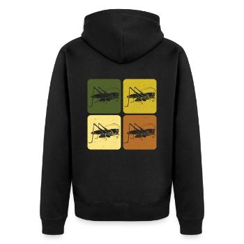 Grashüpfer - Unisex Premium Bio Zip Hoodie - Schwarz - Hinten - Nico (187cm)