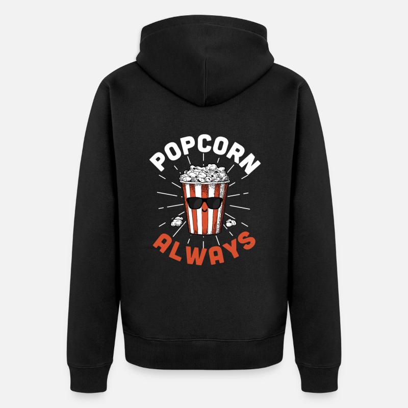Popcorn - Unisex Premium Bio Zip Hoodie - Schwarz