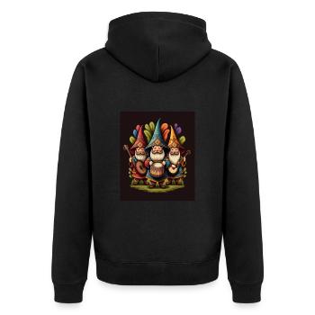Gnome Playing Musical Instruments Mexican Gnomes - Unisex Premium Bio Zip Hoodie - Schwarz - Hinten - Nico (187cm)
