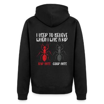 Ameisenflüsterer Insektenliebhaber Entomologie Entomologe - Unisex Premium Bio Zip Hoodie - Schwarz - Hinten - Nico (187cm)