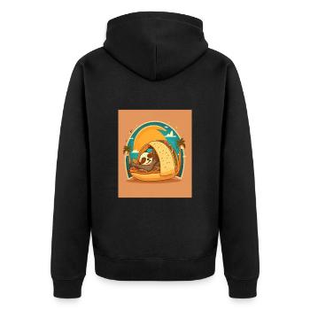Paresseux Dormir Dans Un Taco Drôle Paresseux Amateur De Tacos - Veste à capuche bio Premium Unisexe - noir - Dos - Nico (187cm)