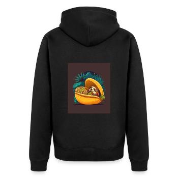 Paresseux Dormir Dans Un Taco Drôle Paresseux Amateur De Tacos - Veste à capuche bio Premium Unisexe - noir - Dos - Nico (187cm)