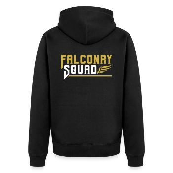 Falconry Squad Falconer Bird Ornithology Falcon - Unisex Premium Organic Zip Hoodie - black - Back - Nico (187cm)