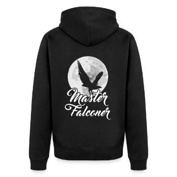 Falconry Bird Ornithology Falcon Master Falconer - Unisex Premium Organic Zip Hoodie - black - Back - Nico (187cm)