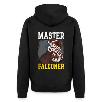 Falconry Bird Ornithology Falcon Master Falconer - Unisex Premium Organic Zip Hoodie - black - Back - Nico (187cm)