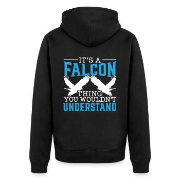 It's A Falcon Thing You Wouldn't Understand Bird - Unisex Premium Organic Zip Hoodie - black - Back - Nico (187cm)