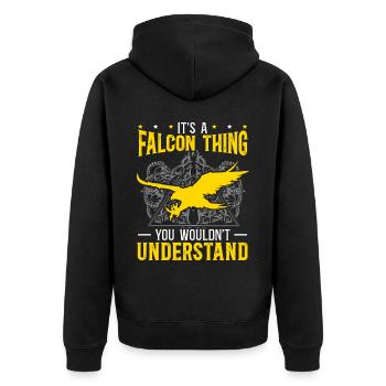 It's A Falcon Thing You Wouldn't Understand Bird - Unisex Premium Organic Zip Hoodie - black - Back - Nico (187cm)