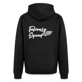 Falconry Squad Falconer Bird Ornithology Falcon - Unisex Premium Organic Zip Hoodie - black - Back - Nico (187cm)