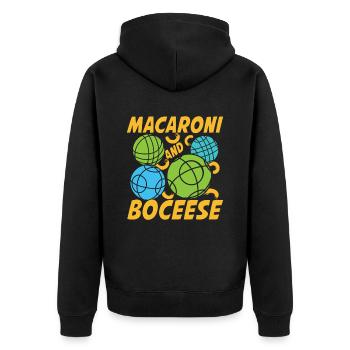 Petanque Petanque Boccia Bocce Boule für einen - Unisex Premium Bio Zip Hoodie - Schwarz - Hinten - Nico (187cm)
