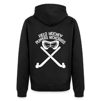 Field hockey Field hockey players - Unisex Premium Organic Zip Hoodie - black - Back - Nico (187cm)