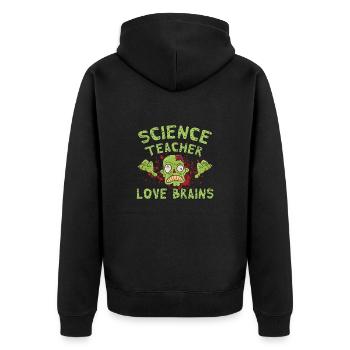 Les professeurs de sciences aiment les cerveaux - Veste à capuche bio Premium Unisexe - noir - Dos - Nico (187cm)