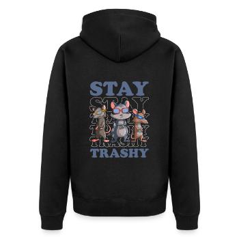 Opossum Design for raccoon fans and marsupial - Unisex Premium Organic Zip Hoodie - black - Back - Nico (187cm)