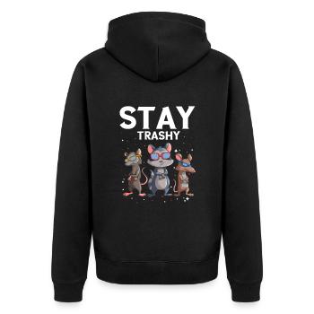 Raccoon design for possum and marsupial rat - Unisex Premium Organic Zip Hoodie - black - Back - Nico (187cm)