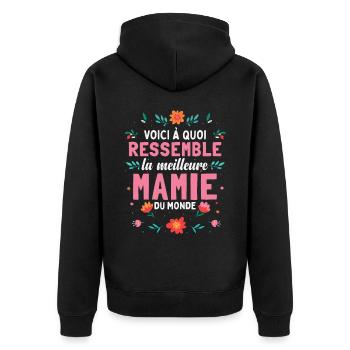 La Meilleure Mamie Du Monde - Veste à capuche bio Premium Unisexe - noir - Dos - Nico (187cm)