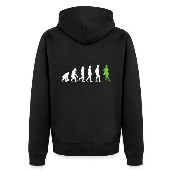Irischer Tanz - Unisex Premium Bio Zip Hoodie - Schwarz - Hinten - Nico (187cm)