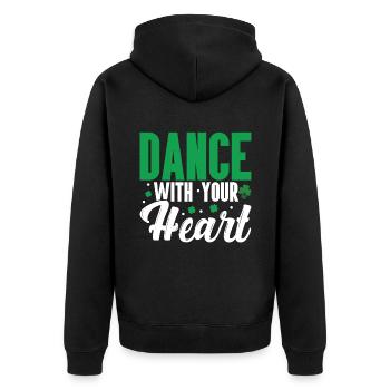 Irischer Tanz - Unisex Premium Bio Zip Hoodie - Schwarz - Hinten - Nico (187cm)