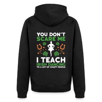 Irischer Tanz - Unisex Premium Bio Zip Hoodie - Schwarz - Hinten - Nico (187cm)