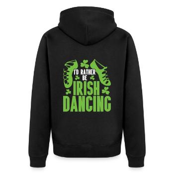 Irish Dance - Unisex Premium Organic Zip Hoodie - black - Back - Nico (187cm)