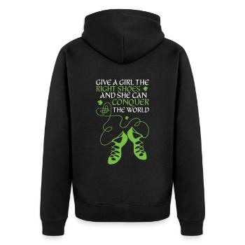 Irish Dance - Unisex Premium Organic Zip Hoodie - black - Back - Nico (187cm)