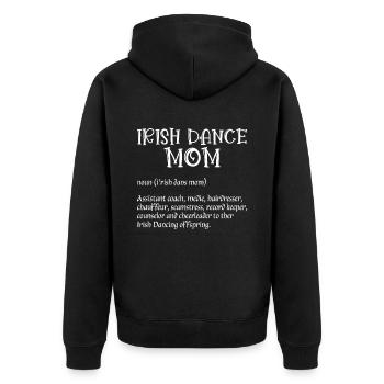 Irischer Tanz - Unisex Premium Bio Zip Hoodie - Schwarz - Hinten - Nico (187cm)