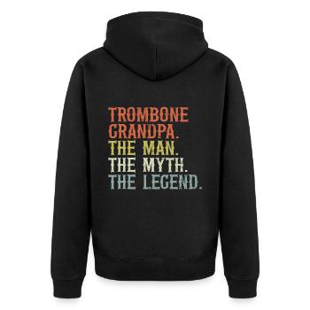 Trombone - Unisex Premium Organic Zip Hoodie - black - Back - Nico (187cm)