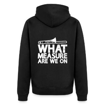 Trombone - Unisex Premium Organic Zip Hoodie - black - Back - Nico (187cm)