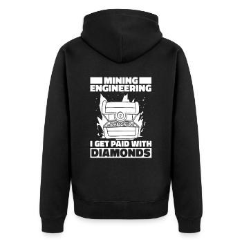 Ingénieur ingénieur des mines de diamants - Veste à capuche bio Premium Unisexe - noir - Dos - Nico (187cm)