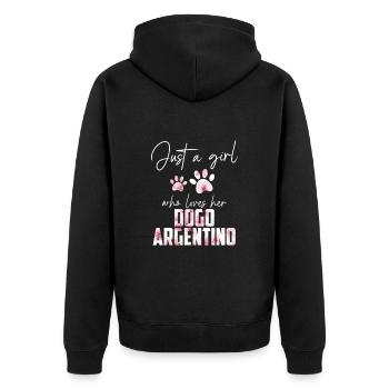 Dogo Argentino - Veste à capuche bio Premium Unisexe - noir - Dos - Nico (187cm)