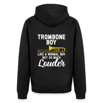 Trombone - Unisex Premium Organic Zip Hoodie - black - Back - Nico (187cm)