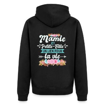 Mamie Et Petite Fille | Fête Des Mères - Veste à capuche bio Premium Unisexe - noir - Dos - Nico (187cm)