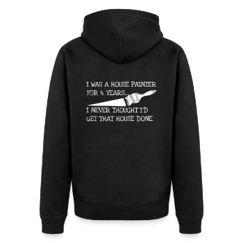 painter painter joke - Unisex Premium Organic Zip Hoodie - black - Back - Nico (187cm)