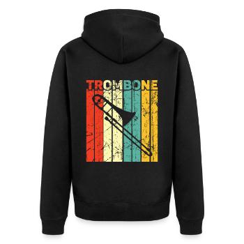 Trombone - Unisex Premium Organic Zip Hoodie - black - Back - Nico (187cm)