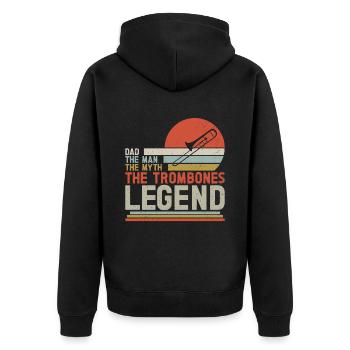 Trombone - Unisex Premium Organic Zip Hoodie - black - Back - Nico (187cm)