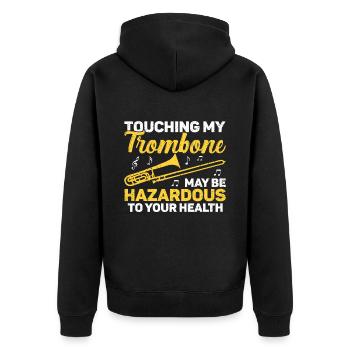 Trombone - Unisex Premium Organic Zip Hoodie - black - Back - Nico (187cm)