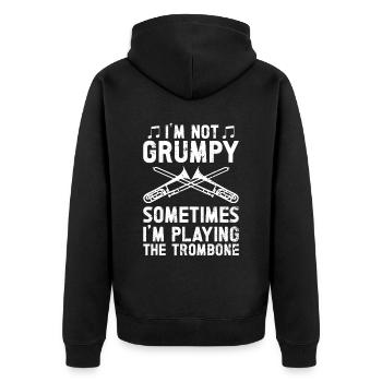 Trombone - Unisex Premium Organic Zip Hoodie - black - Back - Nico (187cm)
