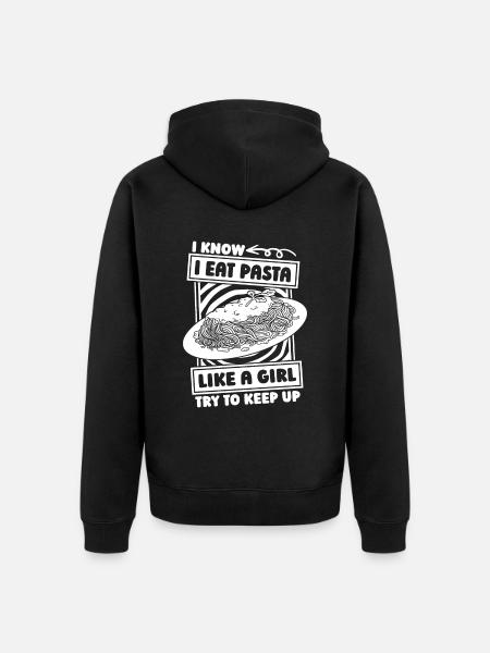 Pasta Mädchen - Unisex Premium Bio Zip Hoodie - Schwarz