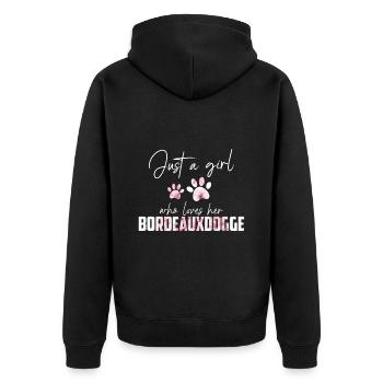 Bordeauxdogge - Unisex Premium Bio Zip Hoodie - Schwarz - Hinten - Nico (187cm)
