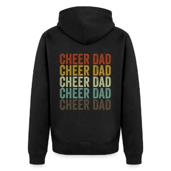 Cheer Dad - Unisex Premium Bio Zip Hoodie - Schwarz - Hinten - Nico (187cm)